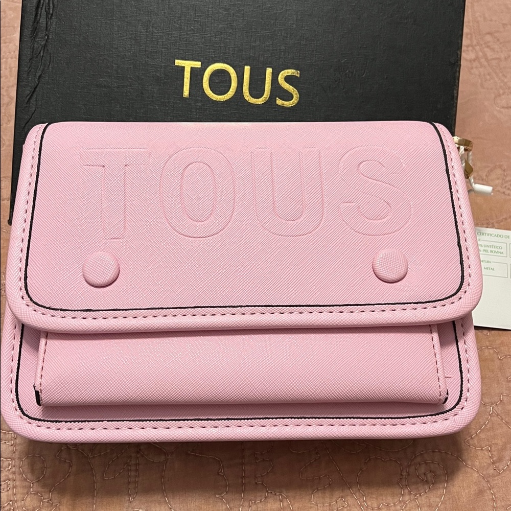Tous Blush Pink Embossed Crossbody Bag